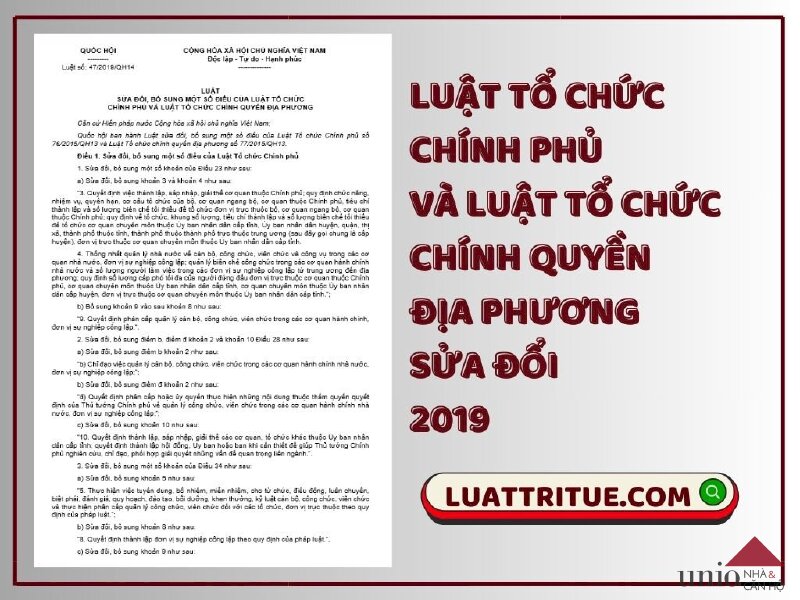 Luật Tổ chức Chính phủ và Luật Tổ chức Chính quyền địa phương sửa đổi 2019 - LuatTriTue.com